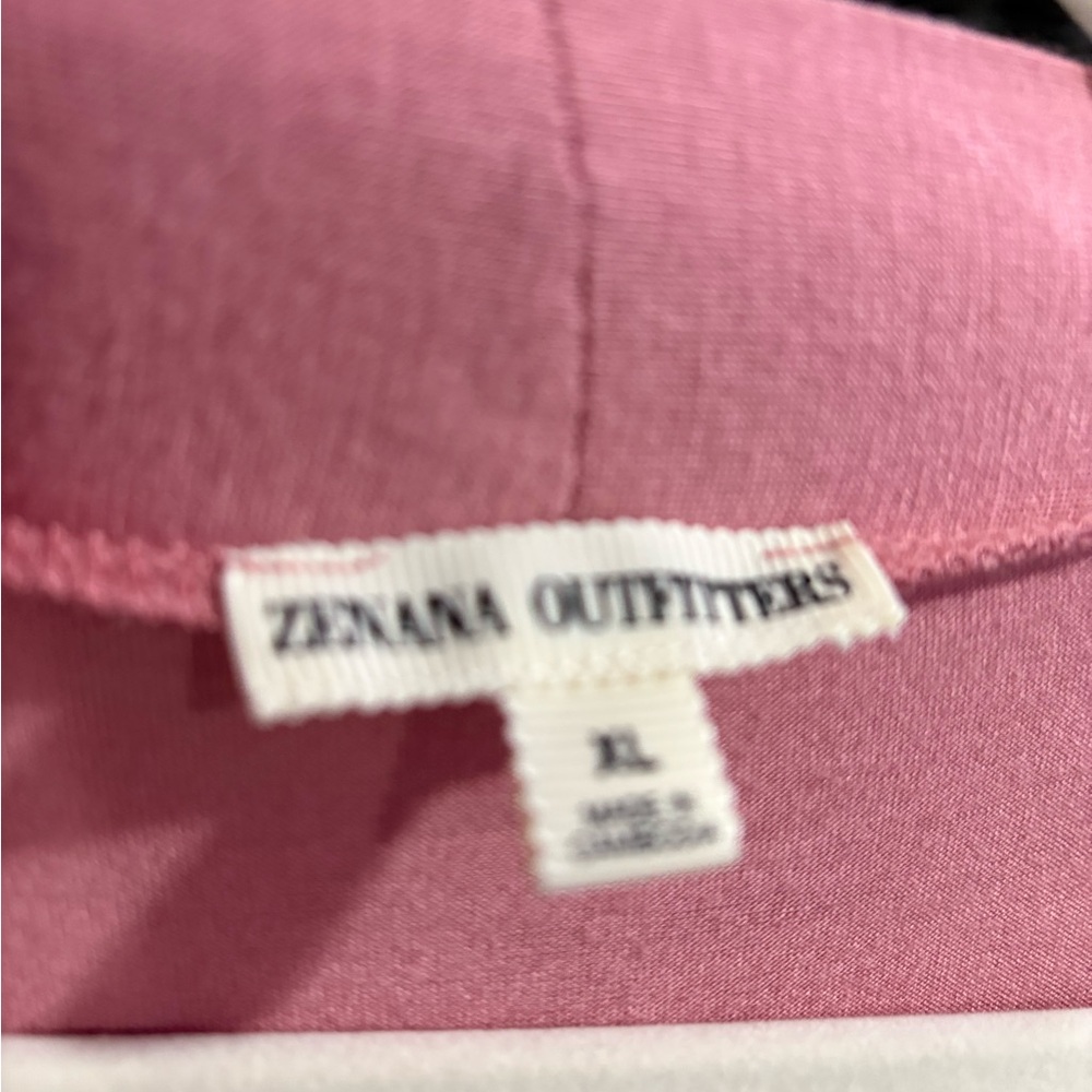 Zenana Outfitters Dusty Rose Open-Front Long Robe - Picture 3 of 5